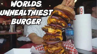 20,000 CALORIE BURGER CHALLENGE! THE WORLDS UNHEALTHIEST BURGER! Heart Attack Grill in Las Vegas!