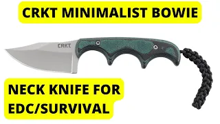 CRKT Minimalist Bowie - Excellent Neck Knife for EDC/Back-up Survival