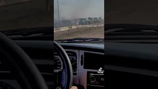 Ukrainian military convoy destroyed by Russian helicopter