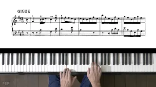 Bach French Suite No.3 "Gigue" P. Barton, FEURICH 133 piano