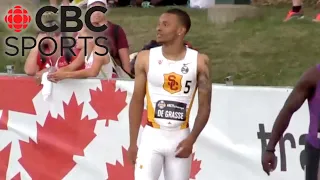 Watch Andre De Grasse in one of the earliest races of his career in 2015  in Edmonton | CBC Sports