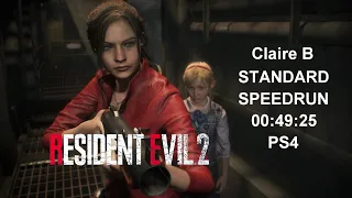 RESIDENT EVIL 2 REMAKE Claire B Standard Speedrun in 00:49:25 PS4 World Record NOV/14/2021