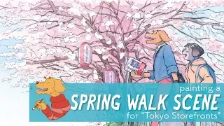 "A Spring Walk" Painting
