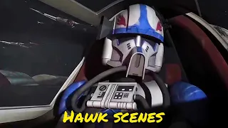 All clone lieutenant Hawk scenes - The Clone Wars