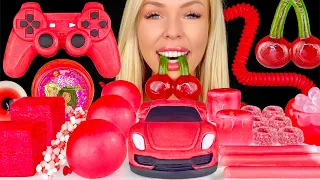 ASMR RED DESSERTS, KYOHO GIANT CHERRY JELLY, PLAYSTATION CAKE, SPRINKLES MUKBANG 먹방