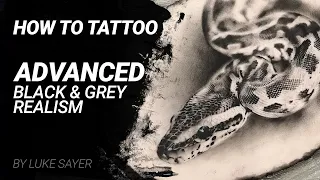 Advanced black and grey realism tattoo tutorial by Luke Sayer