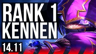 KENNEN vs AKALI (TOP) | Rank 1 Kennen, 7 solo kills, 66% winrate, 11/3/6 | TR Challenger | 14.11