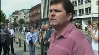 Relatives for Justice Protest at Belfast City Hall against the flying of a British Armed Forces Flag...