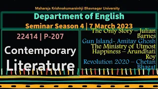 Contemporary Literature | Morning Session | Sem 4 | Presentations | DoE-MKBU