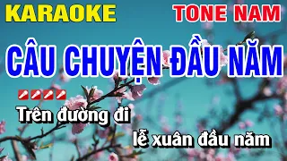 Karaoke Câu Chuyện Đầu Năm Tone Nam Nhạc Sống | Nguyễn Linh