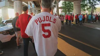 Fans cheer on Albert Pujols as he nears 700 career home runs