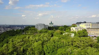 Kiev, Ukraine Drone Flight Birds Eye View Filmed Summer of 2017