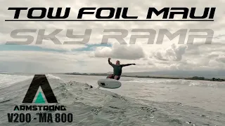 Tow surf foiling in North shore Maui