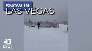 Snow in Las Vegas causes road closures and delays