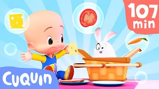 Bubble picnic 🥪🥕 Learn about food and colors with Cuquin | Educational videos for children