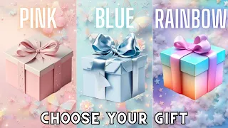 Choose your gift 🎁💝🤮|| 3 gift box challenge Pink, Blue & Rainbow #giftboxchallenge #chooseyourgift