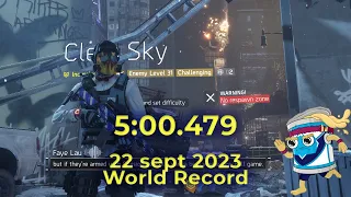 The Division - Clear Sky 5:00.479 (Solo Any%) (WR 22 sept 2023) [old record]