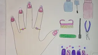 [ 💜paper diy💜] nail art 💅 | mainan kertas | paper play