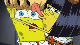 Bruno Vs. Giorno Scene, but it's voiced by SpongeBob SquarePants