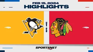 NHL Highlights | Penguins vs. Blackhawks - February 15, 2024