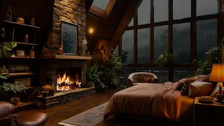 Sleep Sounds: Tranquil Rain & Soft Thunder with Cozy Fireplace Ambiance - Rain Sounds for Sleep