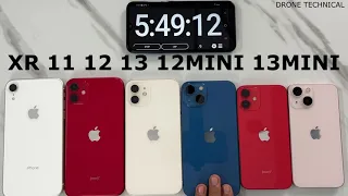 FULL BGMI[PUBG] Battery Drain After IOS16.5 iPhone XR VS 11 VS 12 VS 13 VS 12MINI VS 13MINI [100-0%]