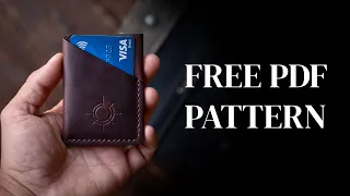 How to make a card wallet - Leather Craft project - FREE PATTERN PDF