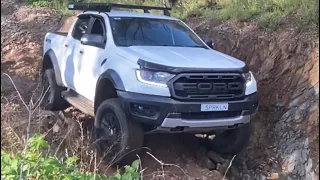 Ford ranger raptor Toyota Landcruiser Jeep Wrangler rubicon  CRAZY WET hill climb challenge 4x4