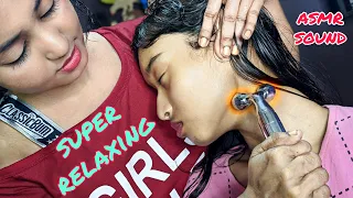 Super Relaxing Head and Neck Massage With Diamond Shape Roller | Loud Neck Cracking | Ear Massage