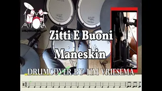 Maneskin - Zitti E Buoni (winner eurovision 2021) Drum Cover, Drum Karaoke, Sheet Music, Tutorial