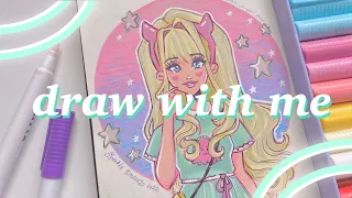 🌈 draw with me // reviewing Arrtx pastel acrylic brush markers ✨