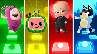 Oddbods Vs Cocomelon Vs Boss Baby Vs Bluey - Tiles Hop EDM Rush!