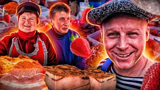 ODESSA MARKET 2023 SPRING PRICES LAD MEAT MEAT SAUSAGE STRAWBERRY Lipovan Privoz