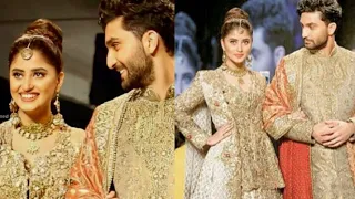 Ahad Raza Mir Ramp Walk With His Cute Wife Sajal Ali HD