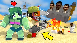 Monster School : 3 Head SKIBIDI TOILET vs HULK Zombie & Chainsaw Man - Minecraft Animation