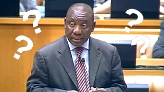 Cyril Ramaphosa answering questions in the National Assembly