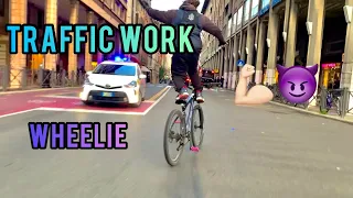 TRAFFIC WORK IN WHEELIE BIKE😈🔥