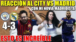 HINCHA del BARÇA REACCIONA al CITY 4-3 MADRID con mi NOVIA MADRIDISTA ¡ESTO es INCREÍBLE!