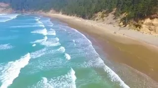 Short Sand Beach at Oswald West State Park in Oregon, Drone footage.