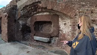 Artillery projectile found lodged in wall of Civil War FORT! Fort Sumter (Historic Tour)