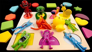 Best Learn Shapes and Colors w/ BanBan Monster Toys and Wooden Shape Puzzle for Toddlers Learning