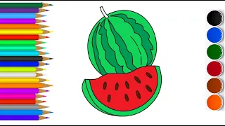 Bolalar uchun tarvuz rasmini chizish | Draw a picture watermelon for children Рисуем арбуз для детей