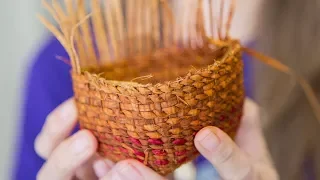Twining Cedar (15 of 15): Ending - Weaving the Rim