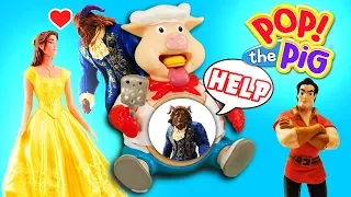 Beauty and The Beast Movie Pop The Pig Game with Belle, Beast and Gaston!