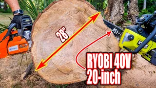 BIGGEST YET! RYOBI 40V HP Brushless 20 inch Chainsaw Review [RY405110]