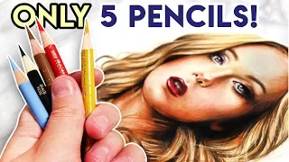 Drawing a Portrait with ONLY 5 Colored Pencils!