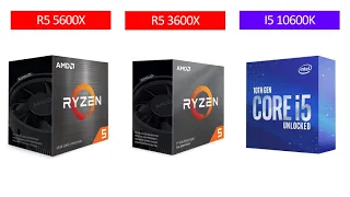 R5 5600X vs R5 3600X vs i5 10600K - RTX 3080 - Gaming Comparisons