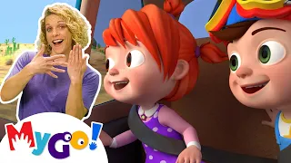 Are We There Yet? | CoComelon - Nursery Rhymes | MyGo! Sign Language For Kids | ASL