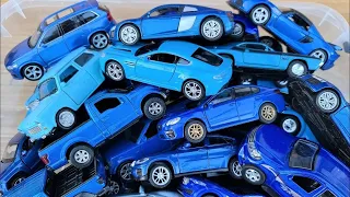 Box full of blue cars Pull Back Cars - Showing