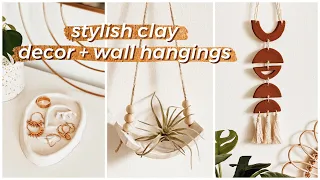 EASY DIY AIR DRY CLAY PROJECTS | Boho Wall Hanging, Scandi Plant Hanger, Modern Jewelry Dish